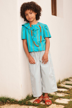 ZARA РУБАШКА В ПОЛОСКУ - LIMITED EDITION, СИНИЙ/ЗЕЛЕНЫЙ