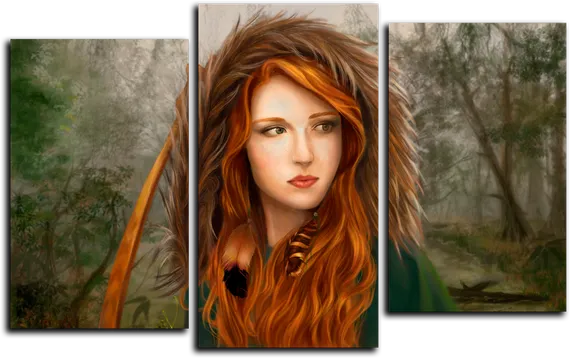 Модульная картина "Хозяйка леса"