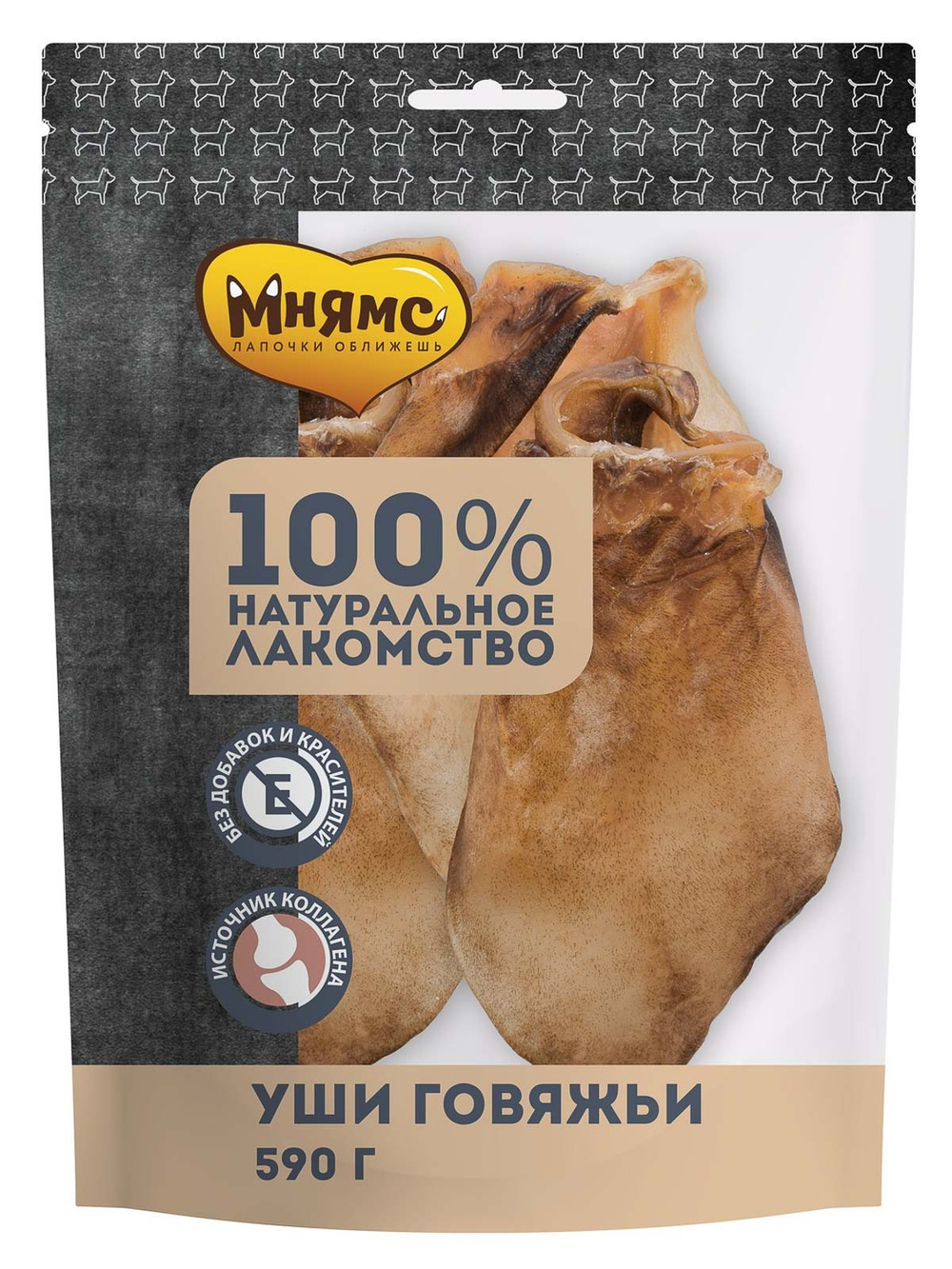 Лакомство Мнямс для собак Уши говяжьи 590 г