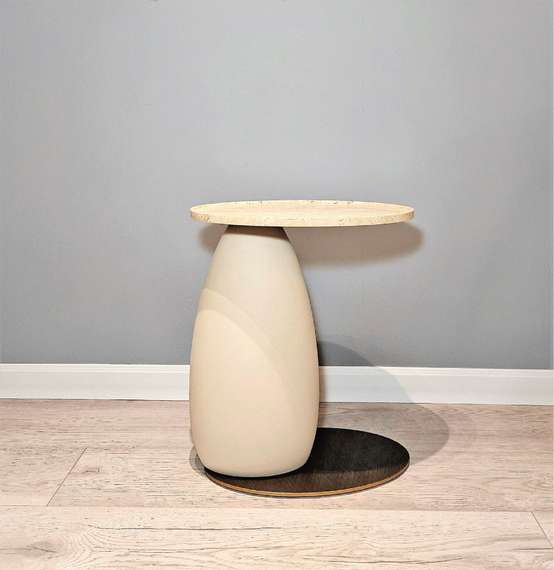 Журнальный столик 4477, 45х51 см, бежевый травертин