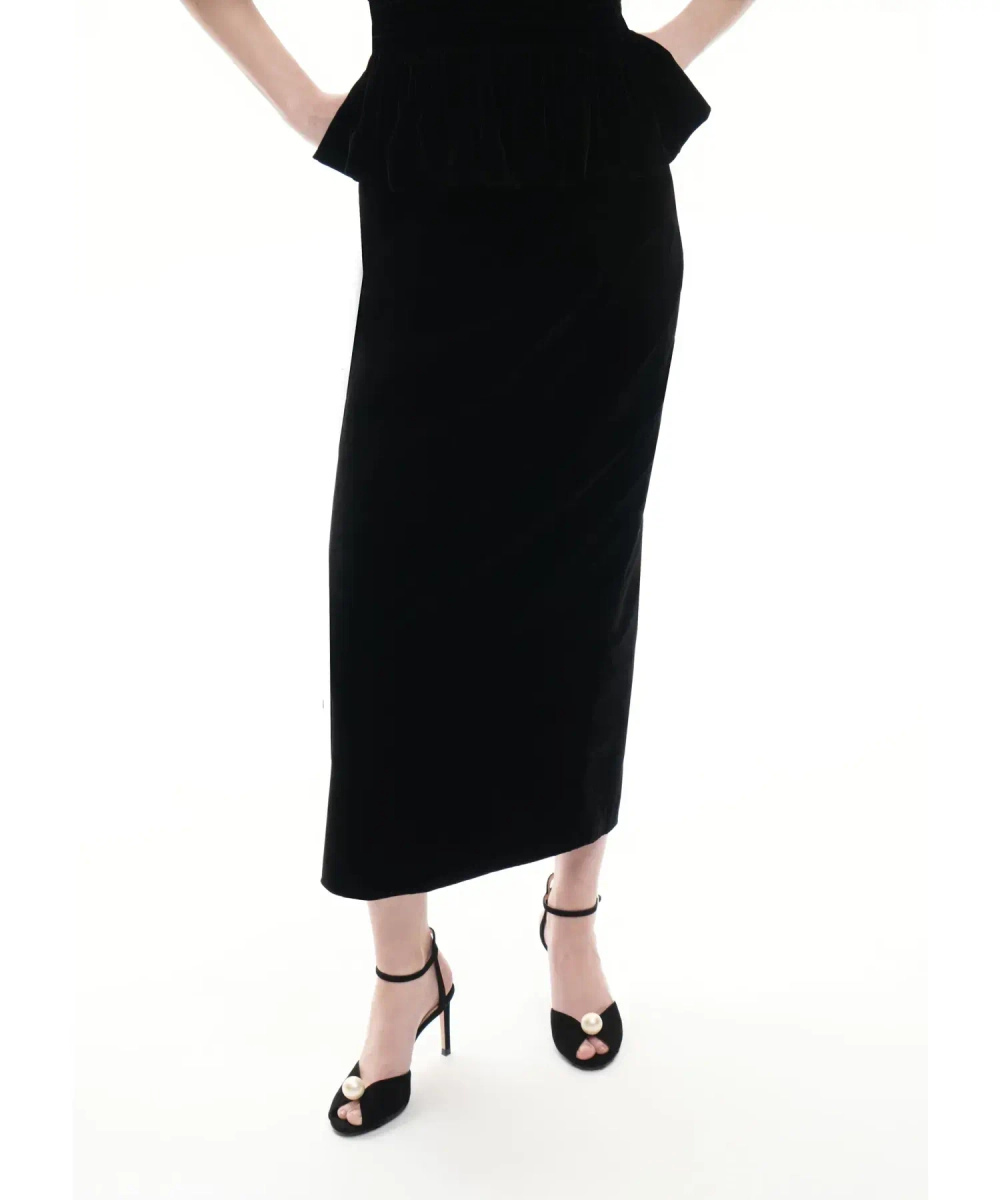 Adrianne, юбка-карандаш из черного бархата