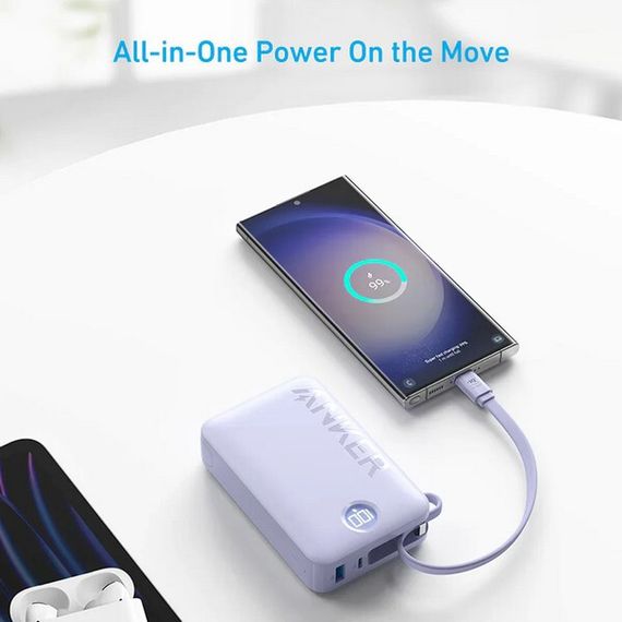 Внешний аккумулятор Anker 335 Nano Power Bank 20000 мАч 22.5 Вт (A1647HV1) фиолетовый