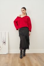 СВИТШОТ С V-ВЫРЕЗОМ КРАСНЫЙ