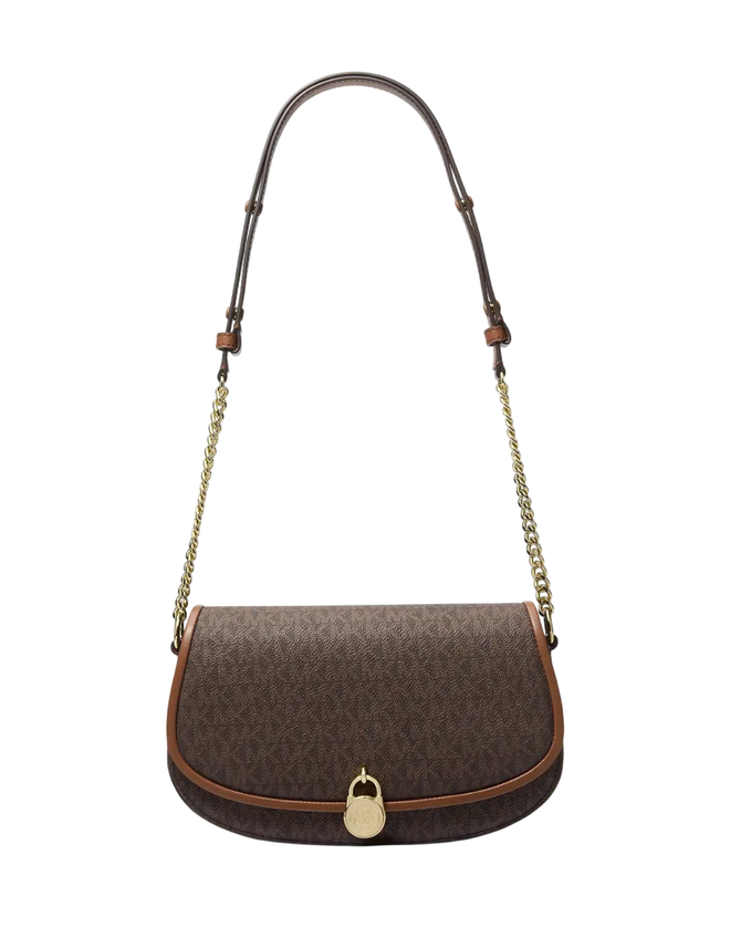 Сумка Michael Kors Mila Medium Signature Logo | Коричневый с песочным