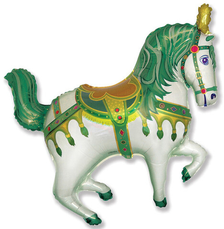 F Фигура, Нарядная лошадь, зеленая, 39"/99 см, 1 шт.