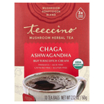 Teeccino, грибной травяной чай, чага и ашваганда, крем из ириски, без кофеина, 10 чайных пакетиков, 60 г (2,12 унции)