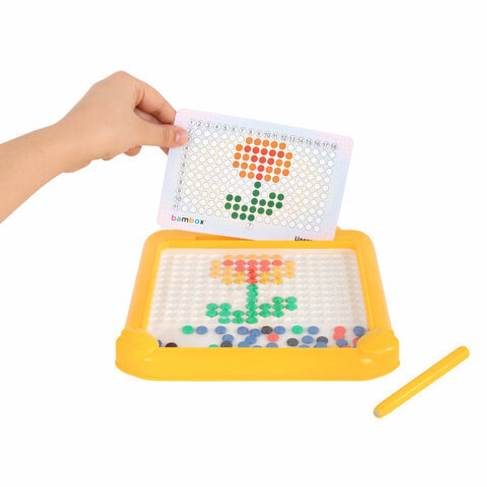 Мозаика магнитная развивающая для детей "Утенок", стилус, 101 магнит, 10 карточек, BAMBOX, 665888