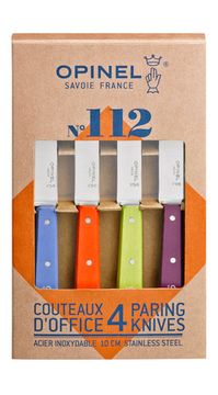 Набор ножей Opinel Set of 4 N°112 assorted sweet pop colours, нержавеющая сталь, (4 шт./уп.) 001381