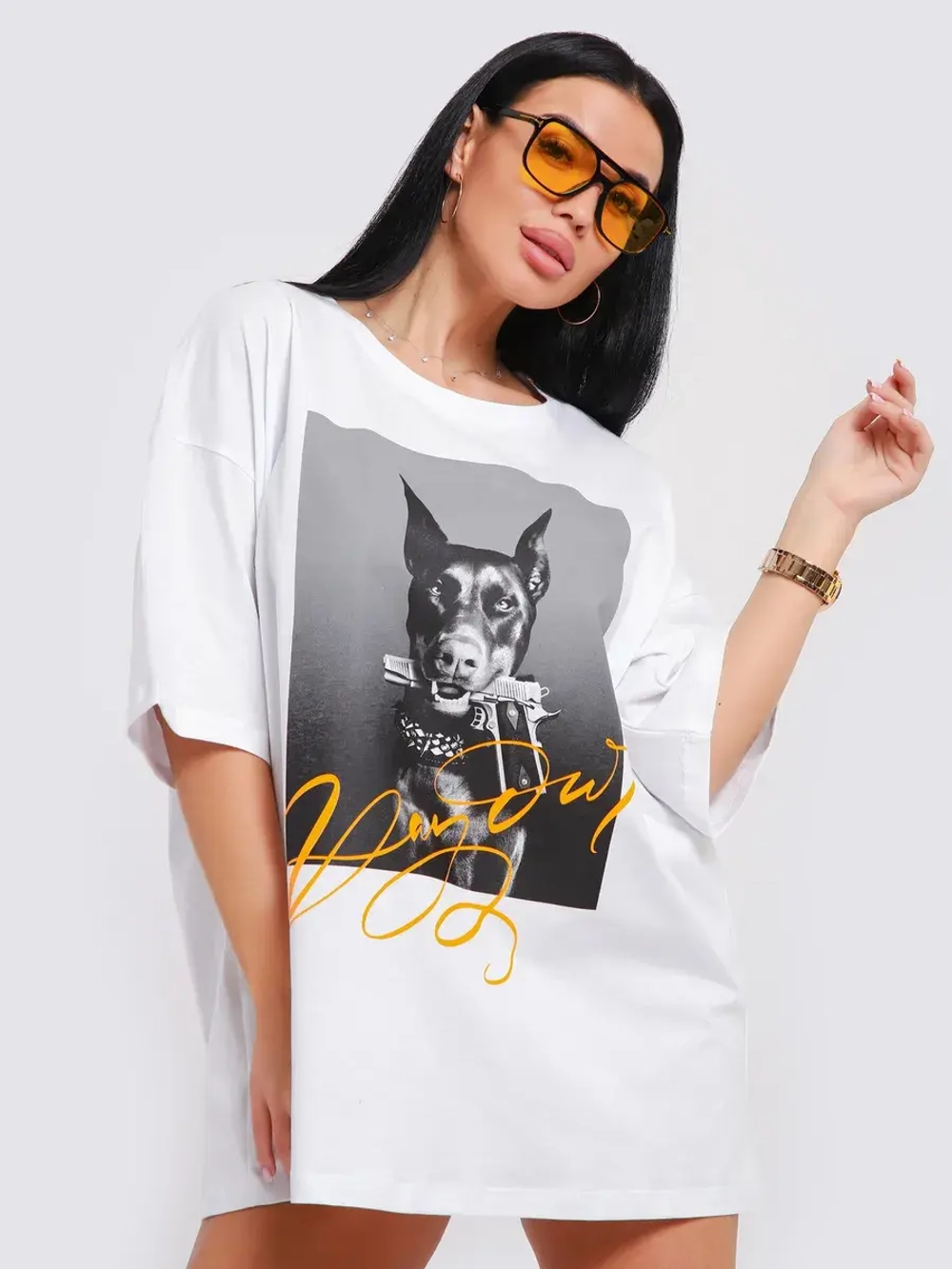 Футболка женская оверсайз принт