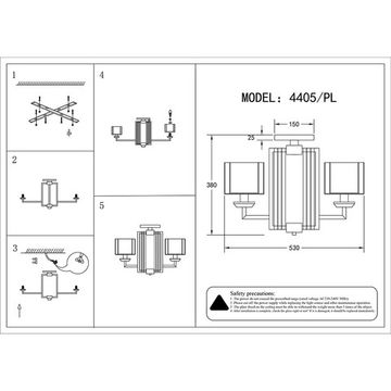 Бра 3*E14+10W 3100K 4405/PL chrome хром ALEXANDRA Newport