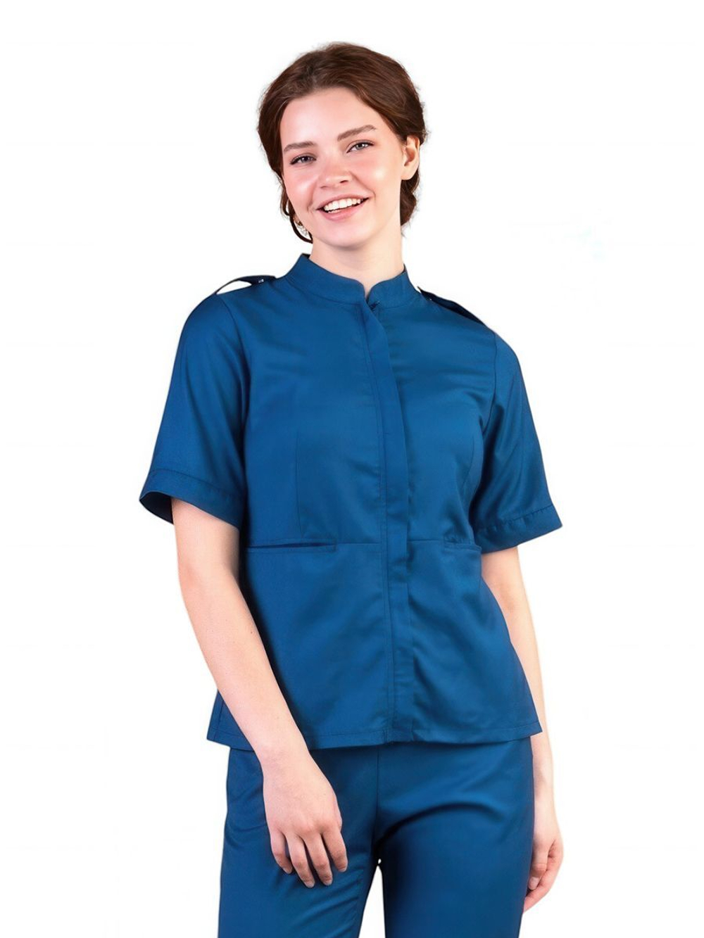 Рубашка медицинская женская на молнии Тезис TZ400, синий, 42