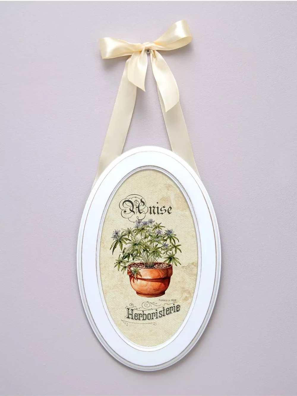 Панно на стену для интерьера в овальной раме набор 3 шт "Прованс" 28,5*18,5 см