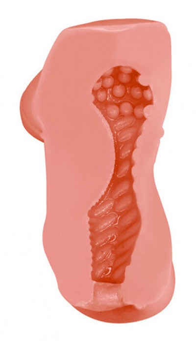 Мини-мастурбатор Lisa с рельефом (вторая кожа) (Цвет: телесный)