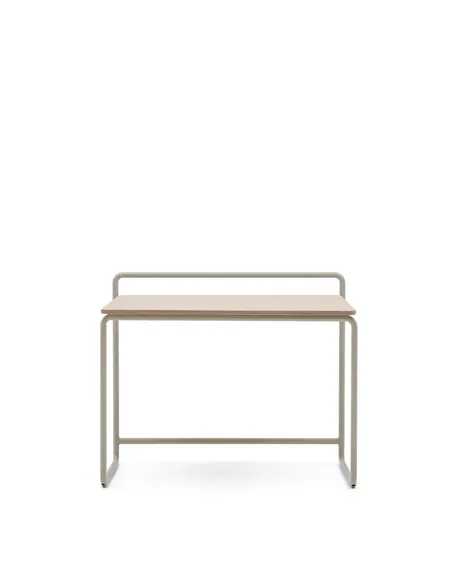 Tinn Письменный стол из ясеневого шпона с бежевой металлической конструкцией, 75 x 45,5