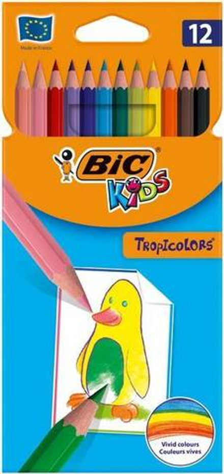 Набор цветн.каранд BIC TROPICOLORS 12 цв. шестигранные пластик