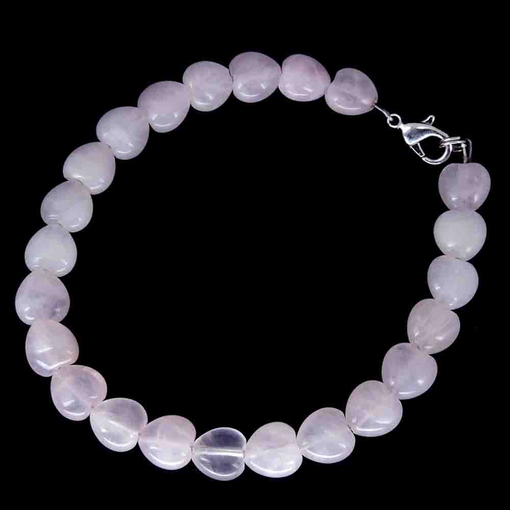 Браслет "Сердечки" розовый кварц