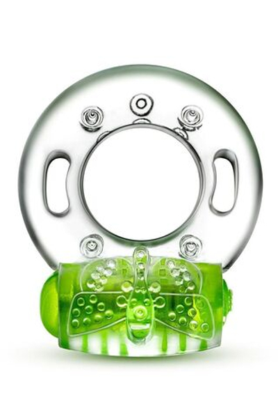 Зеленое эрекционное виброкольцо Arouser Vibrating C-Ring (Цвет: зеленый)