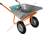 СИБИН СТ-22, 110 л, 200 кг, двухколесная, оцинкованная сталь, строительная тачка (39905)