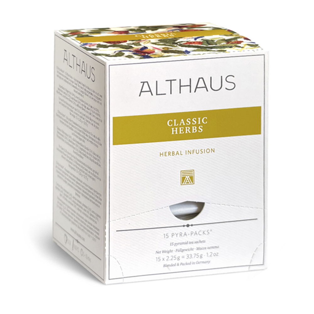 Чайный напиток травяной Althaus Classic herbs в пирамидках, 15 шт