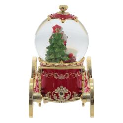 GAEM Фигурка декор "Дед Мороз" в стекл шаре (муз, подсвет, вьюга, 3xAAA н/п), D10 см, L22 W11 H19 см