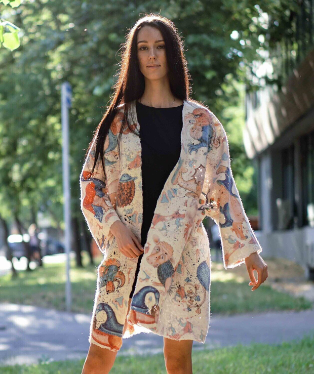 Кардиган "Латтрелла", по мотивам Псалтири Латтрелла (Luttrell Psalter).