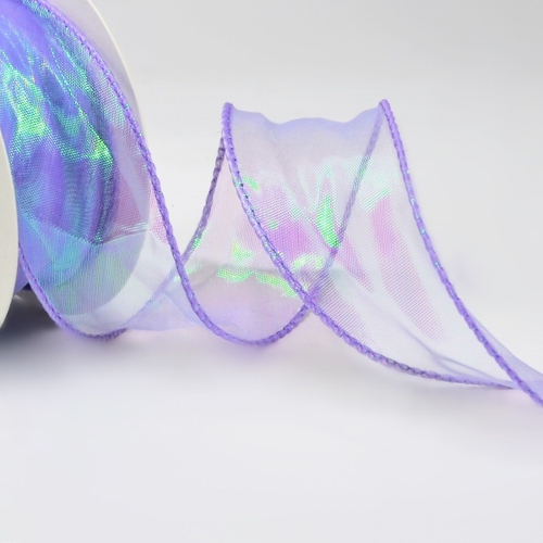 Лента 4см х10м Перламутровая ткань сиреневый 1 шт