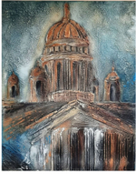 Картина "Кружево водных кругов" 50х60: Ручная уникальная эксклюзивная картина в единственном экземпляре