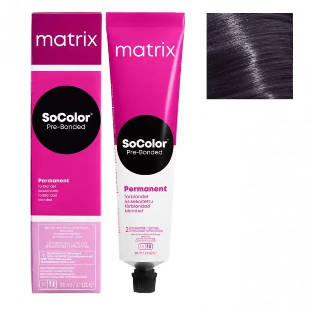 Matrix SoColor Pre-Bonded 4VA Шатен перламутровый пепельный Крем-краска для волос, 90мл