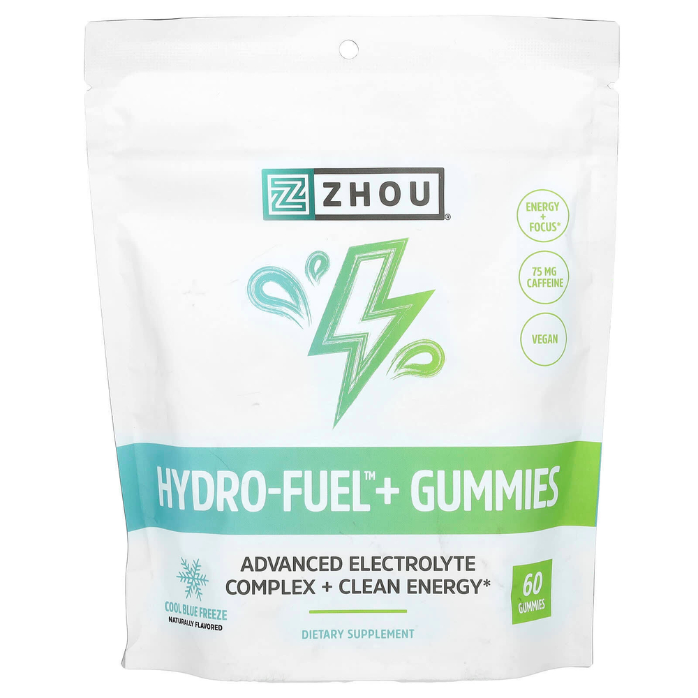 Zhou Nutrition, Hydro-Fuel, жевательные мармеладки, холодный синий, 60 жевательных таблеток