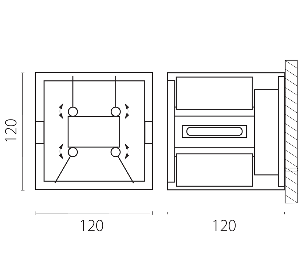 340537 Светильник DALLA 2х10W LED 2200LM G ЧЕРНЫЙ 4000K IP65