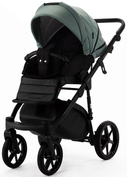 Детская коляска Adamex Nola Deluxe 2 в 1 N-SA20 (СЕРО-ЗЕЛЕНАЯ КОЖА)