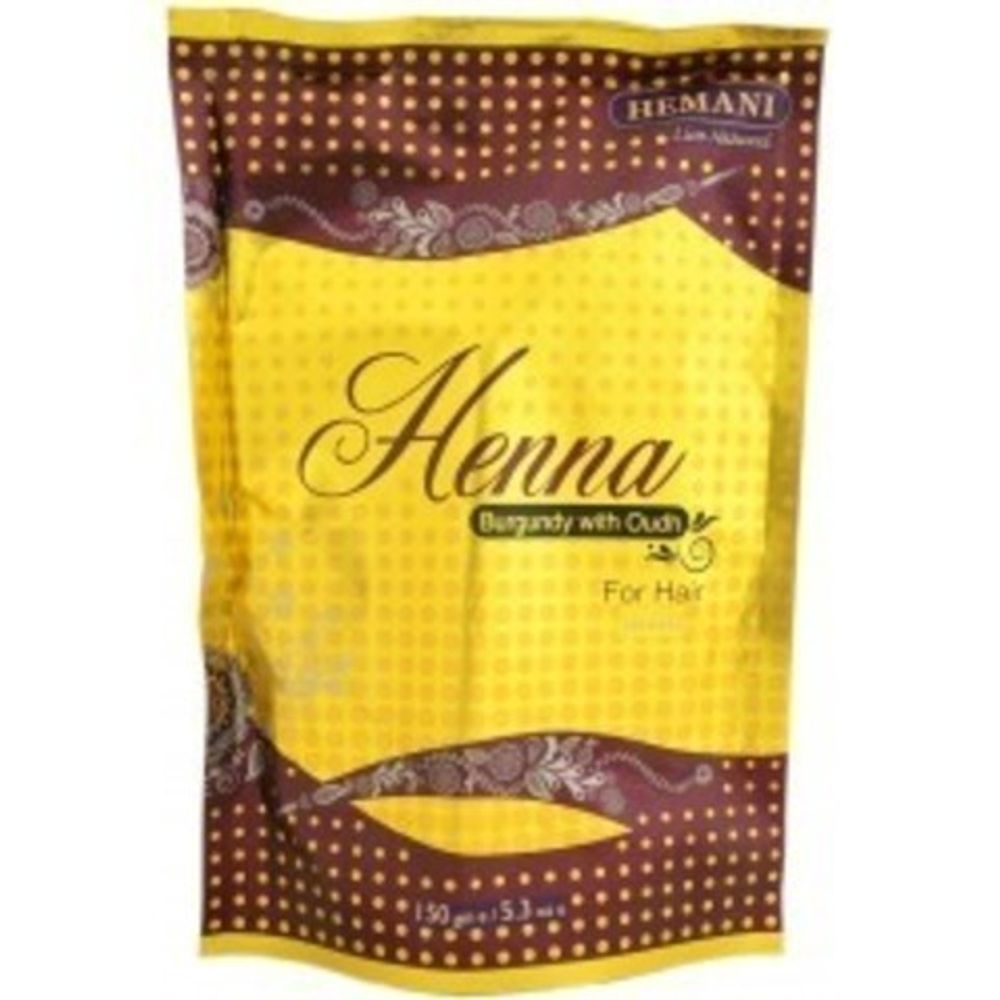 Хна для окрашивания волос и рук Hemani Henna Burgundy with Oudh for hair Хна Бургундия с Удом, 150 гр