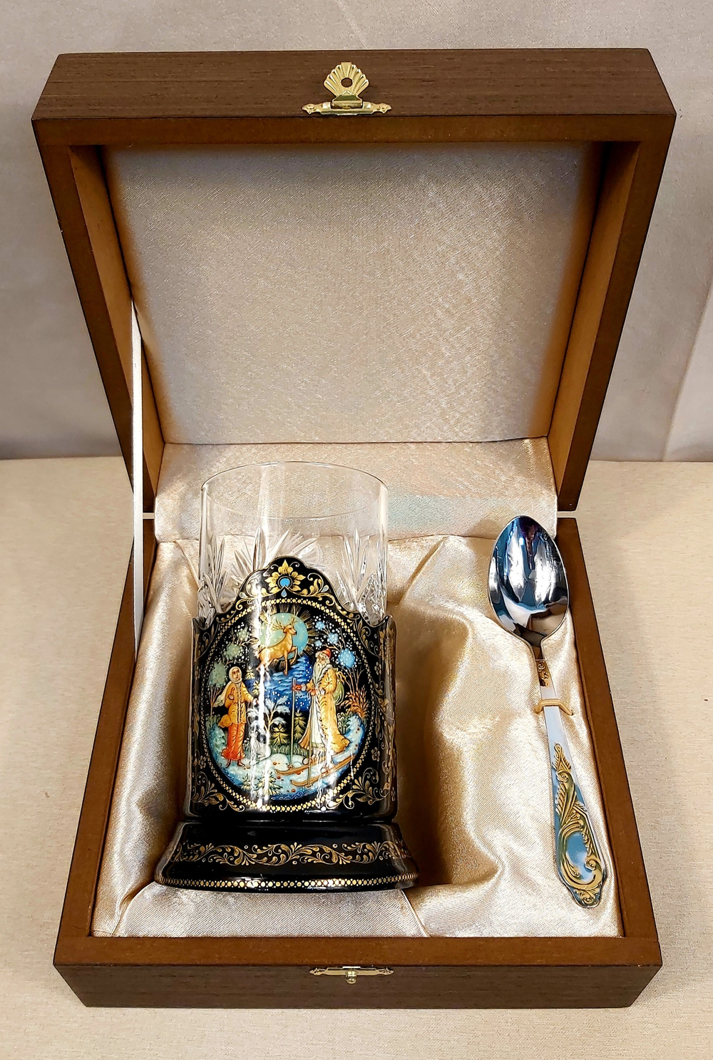 Чайный набор "Серебряное копытце" (Ручная роспись Палех)