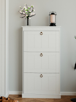 Обувница для прихожей, 66х22х123, Индра, закрытая, тумба для обуви, МДФ, белый, Dipriz