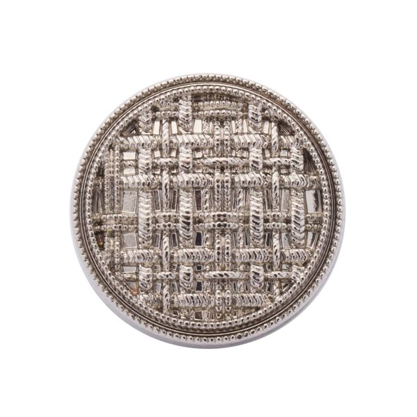Пуговицы металл на ножке 24L=15 мм, Silver (серебристый), 10 шт, MP06