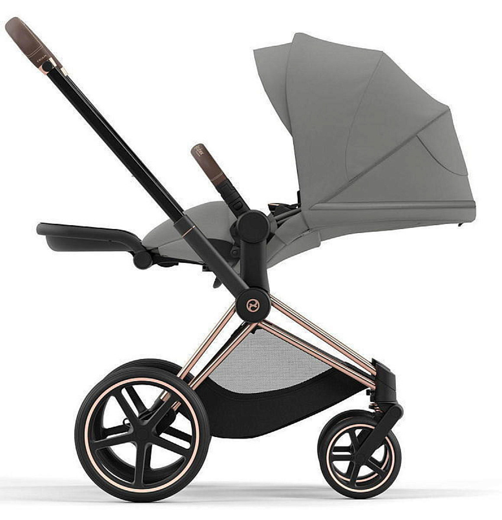 Коляска Cybex Priam IV Rosegold complete и автокресло Cloud G i-Size Lava Grey 3 в 1 Mirage Grey