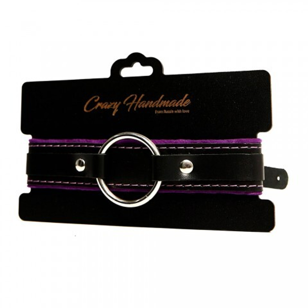 Ошейник с мягкой фиолетовой подкладкой