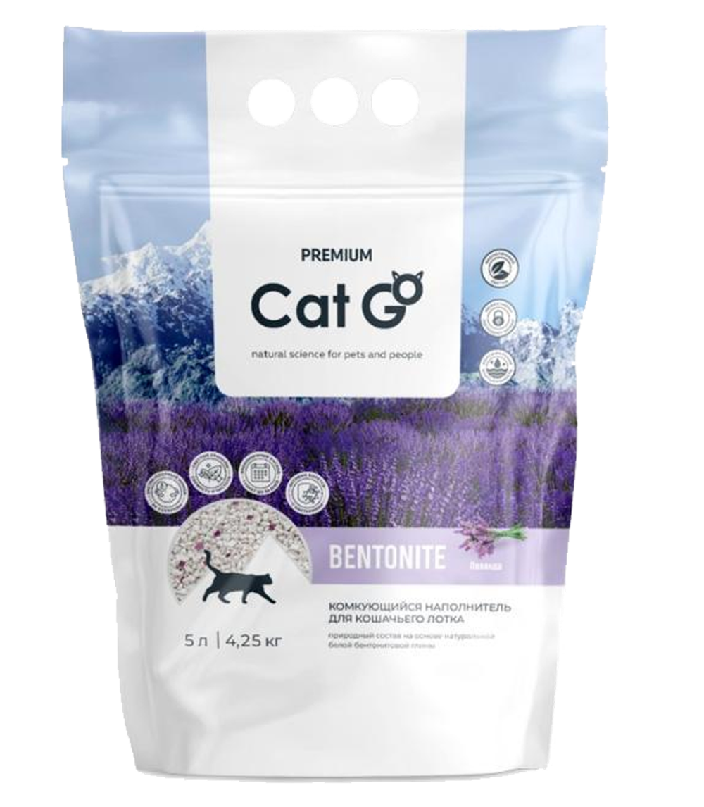Cat go Бентонит Комкующийся наполнитель Лаванда 4,25 кг (5л)