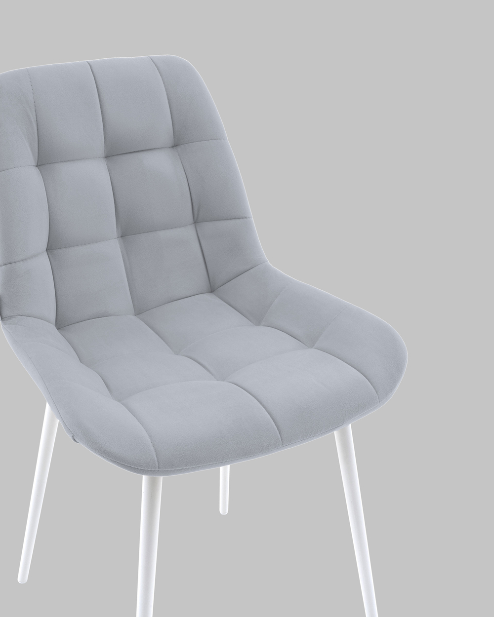 Стул Флекс N светло-серый белые ножки