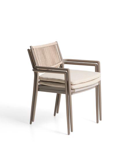 Уличный стул Argasi из алюминия бежевого цвета и веревки