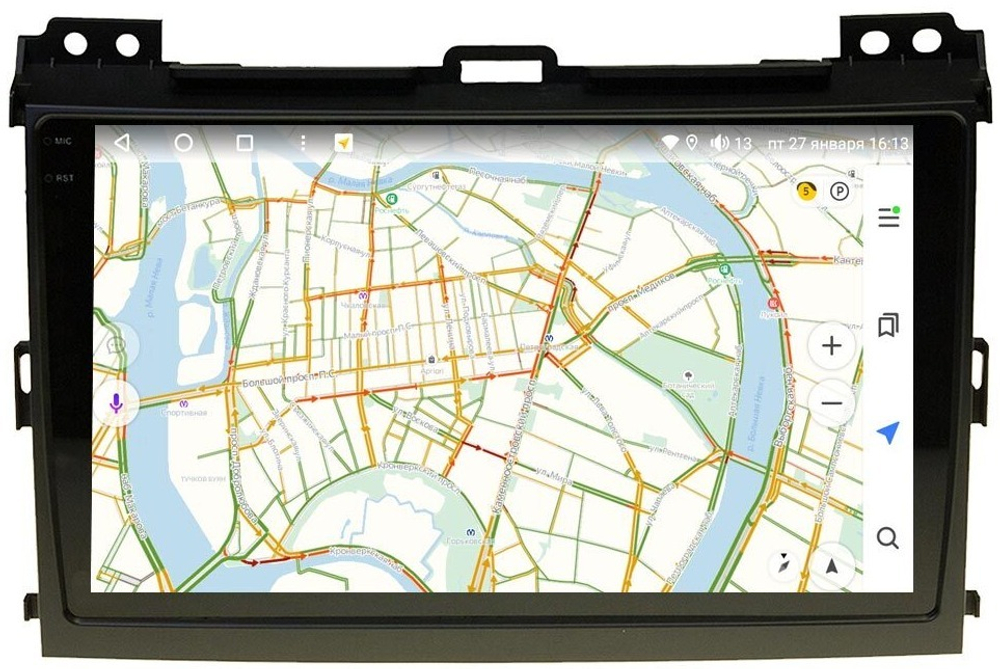 Магнитола для Toyota Land Cruiser Prado 120, Lexus GX470 (экран климата внизу) - Vaycar VA77-0456-2K на Android 13, 8-ядер, 2K QLED, ТОП процессор, CarPlay,4G SIM-слот