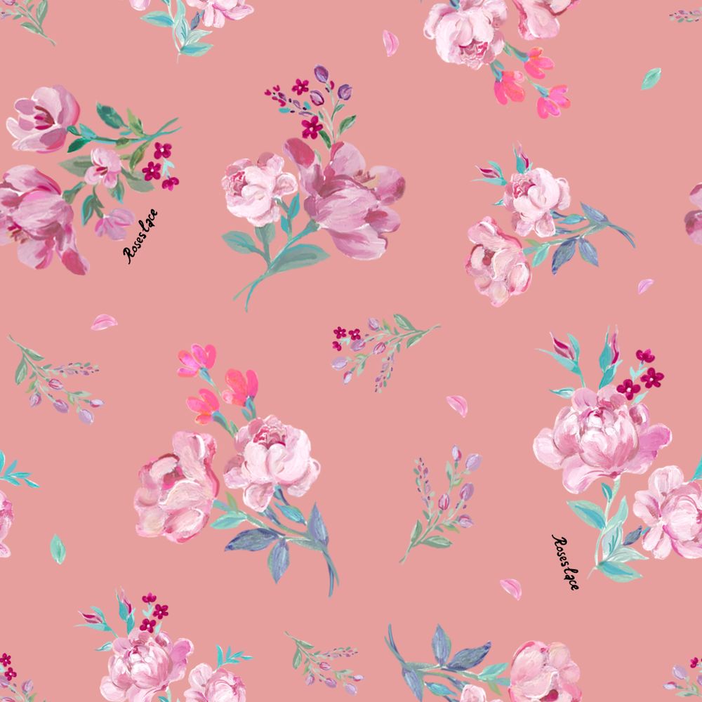 Flora, брошь - цветок светло-розовая с мелкими сиреневыми цветами