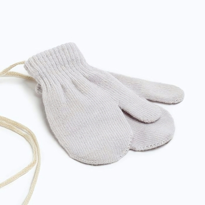 Варежки однослойные "Однотонные", серый, р-р 14 (4-5 лет) 5133456, 1 шт.