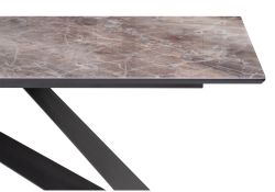 Стеклянный стол Ноттингем 180х90х74 карелия / черный