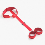 Красный кляп-шар с фиксацией рук за спиной (Цвет: красный)