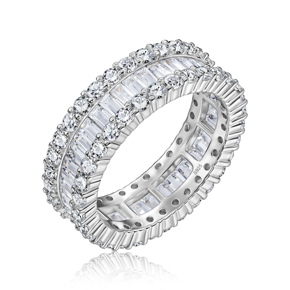 Кольцо дорожка с баггетной огранкой