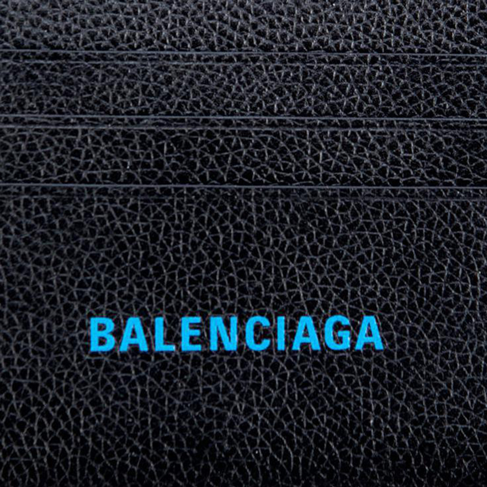 Balenciaga Grain Calfskin Wallet, Card Holder Men"s Black