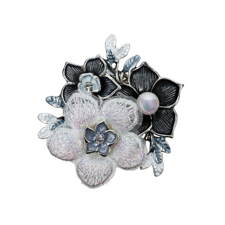 Брошь Shadore Букет XZ1442.2 BW/S