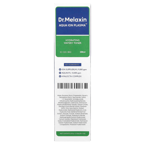 Dr.Melaxin, Aqua Ion Plasma, увлажняющий водянистый тоник, 200 мл (6,76 жидк. Унции)