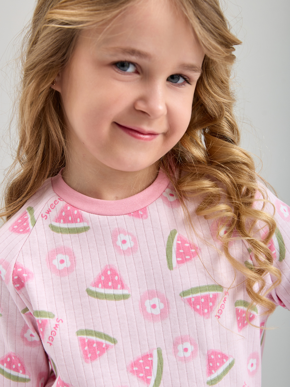 Детская пижама с брюками дПБ-91/розовый-арбузики